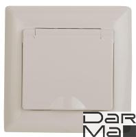 Розетка ЭРА Intro Solo Schuko 2P+E 16A 250V с крышкой слоновая кость 4-203-02 Б0043320