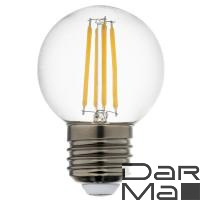 Лампа светодиодная филаментная Lightstar LED Filament E27 6W 4000K шар прозрачный 933824
