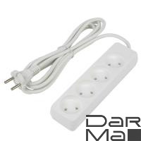 Удлинитель Uniel Ultra 4гн х 3м б/з S-CU4-3 White UL-00009988