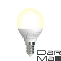 Лампа светодиодная диммируемая Uniel E14 7W 3000K матовая LED-G45 7W/3000K/E14/FR/DIM PLP01WH UL-00004302