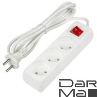 Удлинитель Uniel Ultra 3гн х 2м б/з S-CU3-2B White UL-00009994