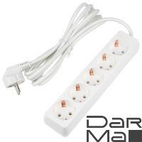 Удлинитель Uniel Ultra 5гн х 3м с/з S-GCU5-3 White UL-00010008