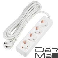 Удлинитель Uniel Ultra 4гн х 5м с/з S-GCU4-5 White UL-00010007
