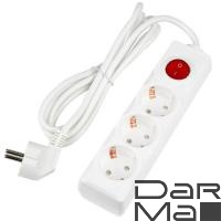 Удлинитель Uniel Ultra 3гн х 2м с/з S-GCU3-2B White UL-00010015