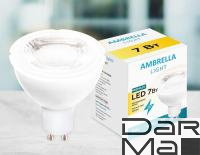 Лампа светодиодная Ambrella light GU10 7W 3000K белая 207863