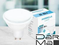 Лампа светодиодная Ambrella light GU10 8W 4200K белая 207794
