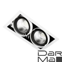 Встраиваемый светодиодный светильник Ambrella light Cardano T812 BK/CH 2*12W 4200K