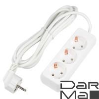 Удлинитель Uniel Ultra 3гн х 3м с/з S-GCU3-3 White UL-00010001