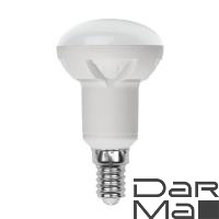 Лампа светодиодная диммируемая Uniel E14 7W 3000K матовая LED-R50 7W/3000K/E14/FR/DIM PLP01WH UL-00004710