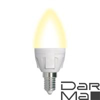 Лампа светодиодная диммируемая Uniel E14 7W 3000K матовая LED-C37 7W/3000K/E14/FR/DIM PLP01WH UL-00004296