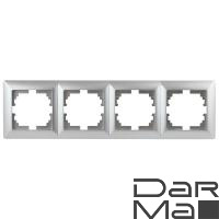 Рамка 4-постовая ЭРА Intro Solo серебро 4-504-03 Б0043426