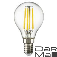 Лампа светодиодная филаментная Lightstar LED Filament E14 6W 4000K груша прозрачная 933804