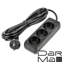 Удлинитель Uniel Ultra 3гн х 3м б/з S-CU3-3 Black UL-00009983