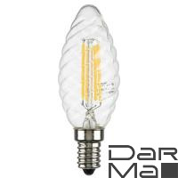 Лампа светодиодная филаментная Lightstar LED Filament E14 6W 4000K свеча прозрачная 933704
