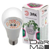 Лампа светодиодная для растений ЭРА E27 10W 1310K прозрачная Fito-10W-RB-E27 Б0050600