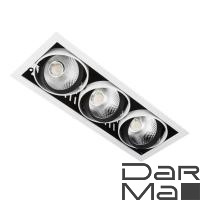 Встраиваемый светодиодный светильник Ambrella light Cardano T813 BK/CH 3*12W 4200K