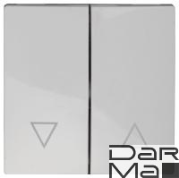 Лицевая панель ЭРА выключателя двухклавишного белый 12-6203-01 Б0047850