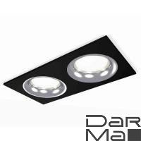 Комплект встраиваемого светильника Ambrella light Techno Spot XC7636003 SBK/PCL черный песок/серебро полированное (C7636, N7012)