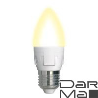 Лампа светодиодная диммируемая Uniel E27 7W 3000K матовая LED-C37 7W/3000K/E27/FR/DIM PLP01WH UL-00004297