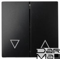 Лицевая панель ЭРА выключателя двухклавишного антрацит 12-6203-05 Б0047854