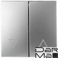 Лицевая панель ЭРА выключателя двухклавишного алюминий 12-6203-03 Б0047852