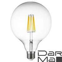 Лампа светодиодная филаментная Lightstar LED Filament E27 10W 4000K груша прозрачная 933204