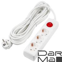 Удлинитель Uniel Ultra 3гн х 7м с/з S-GCU3-7B White UL-00010019