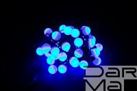 Гирлянда LED Шарики Синяя 10м ф40мм Чейзинг ПВХ черный провод