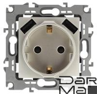Розетка ЭРА Intro Solo Schuko P+E 16A 250V со шторками 2хUSB шампань 12-4109-04 Б0047843