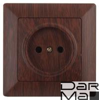 Розетка ЭРА Intro Solo 2P 16A 250V венге 4-201-10 Б0043310
