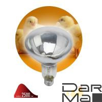 Лампа инфракрасная ЭРА E27 250 Вт для обогрева животных и освещения ИКЗ 220-250 R127 E27 Б0055440