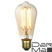 Лампа светодиодная Е27 6W 2200K янтарная GF-L-764