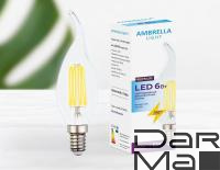 Лампа светодиодная филаментная Ambrella light E14 6W 4200K прозрачная 202215