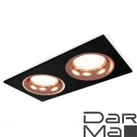 Комплект встраиваемого светильника Ambrella light Techno Spot XC7636006 SBK/PPG черный песок/золото розовое полированное (C7636, N7015)