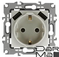 Розетка ЭРА Intro Solo Schuko P+E 16A 250V со шторками 2хUSB перламутр 12-4109-15 Б0047849