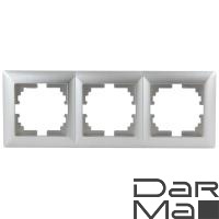 Рамка 3-постовая ЭРА Intro Solo серебро 4-503-03 Б0043419