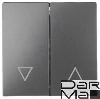 Лицевая панель ЭРА выключателя двухклавишного графит 12-6203-12 Б0047856