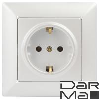 Розетка ЭРА Intro Solo Schuko 2P+E 16A 250V перламутровый 4-202-06 Б0053654