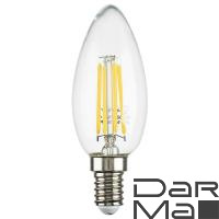 Лампа светодиодная филаментная Lightstar LED Filament E14 6W 4000K свеча прозрачная 933504