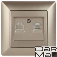 Розетка компьютерная RJ45 ЭРА Intro Solo шампань 4-303-04 Б0043385