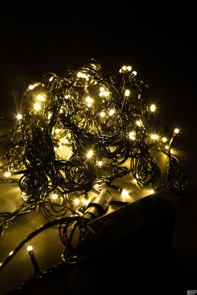 Гирлянда LED ""Стринг Лайт"",10м Белая теп,8,8W,100LED (шаг 10см ), соед. До 10 шт F-SL-010-WW "