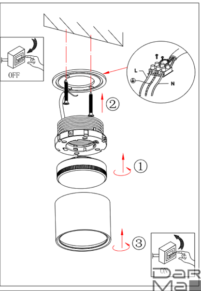 Накладной светильник ЭРА OL7 GX53 BK/CH Б0048531