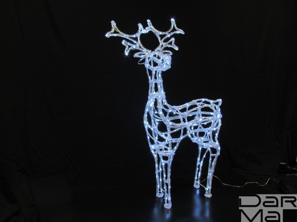 "LED-XM(IB)-RA018-24V-48""-W  Олень каркасный обвит акрилом 122*80*40"