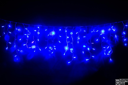 Светодиодная Бахрома 3м*0,7м  Флэш, цвет. Синий, белый провод каучук