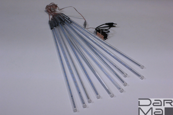 2021 Сосульки строб Трубки D12mm,10шт 0,5М Синяя LED-PLM-SNOW-480SMD-0.5*4.5M-10-7V-B не соедин.