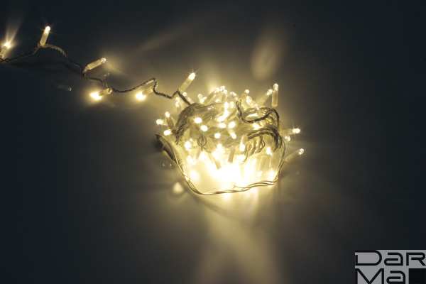 LED-PLS-100-10M-240V-WW/W-F-W/O, Бел.Т/бел.Т флэш на бел.пр., соед.(без силового шнура) С КОЛПАЧКОМ