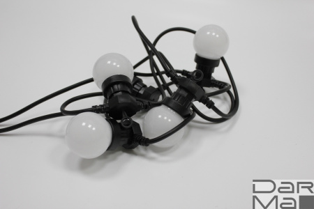 LED-2BLR-G50-20-10M-240V-W/BL, Белт-лайт с лампами, белый/черный пр.