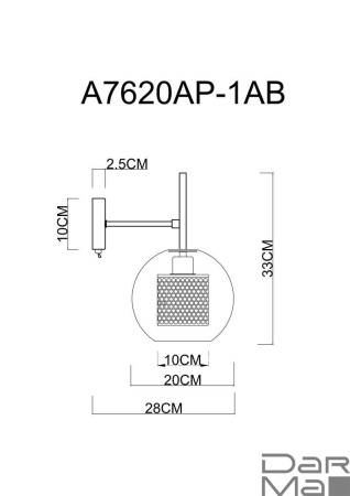 Бра Arte Lamp Manchester A7620AP-1AB