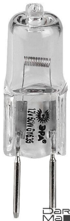 Лампа галогенная ЭРА GY6.35 50W 2700K прозрачная GY6.35-JC-50W-12V C0027372