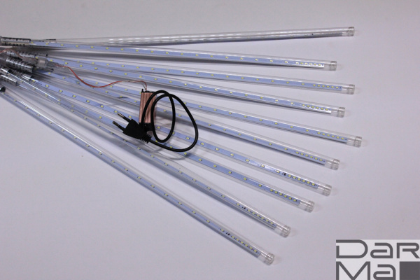 2021 Сосульки строб Трубки D12mm,10шт 0,5М Белая LED-PLM-SNOW-480SMD-0.5*4.5M-10-7V-W не соедин.